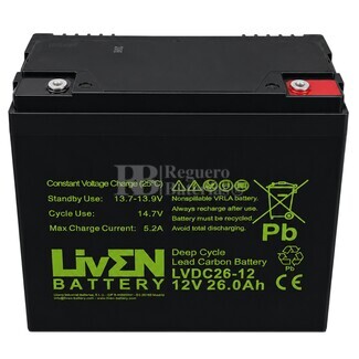 Bater�a Liven Battery LVDC26-12 | 12 voltios 26 amperios Ciclo Profundo